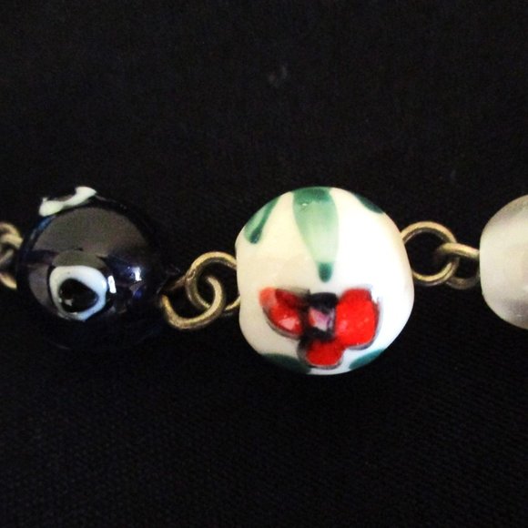 Vintage ITALIAN VENETIAN Millefiori Glass Wedding Cake Beads, Necklace 17" - Picture 5 of 14